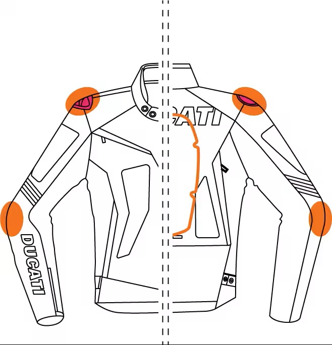 Ducati Fighter C2 Kurzjacke aus Leder und Gewebe